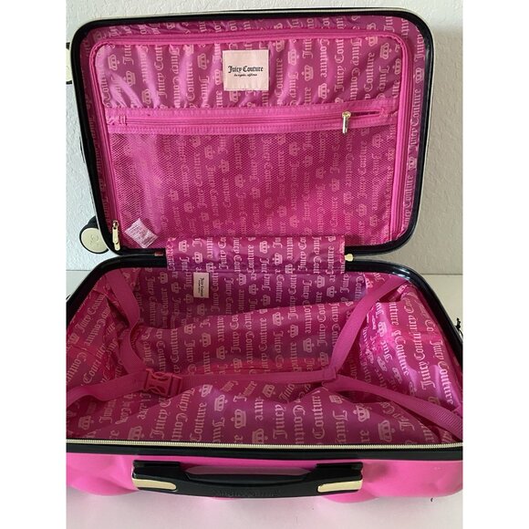 Juicy Couture Hot Pink Embossed Hearts 21" Spinner Carry-On Suitcase Luggage NEW - Picture 11 of 14